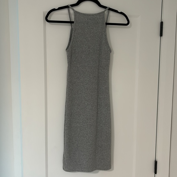 Aritzia Community Parfait Ribbed Bodycon Dress Mini Light gray size XS - Picture 5 of 6